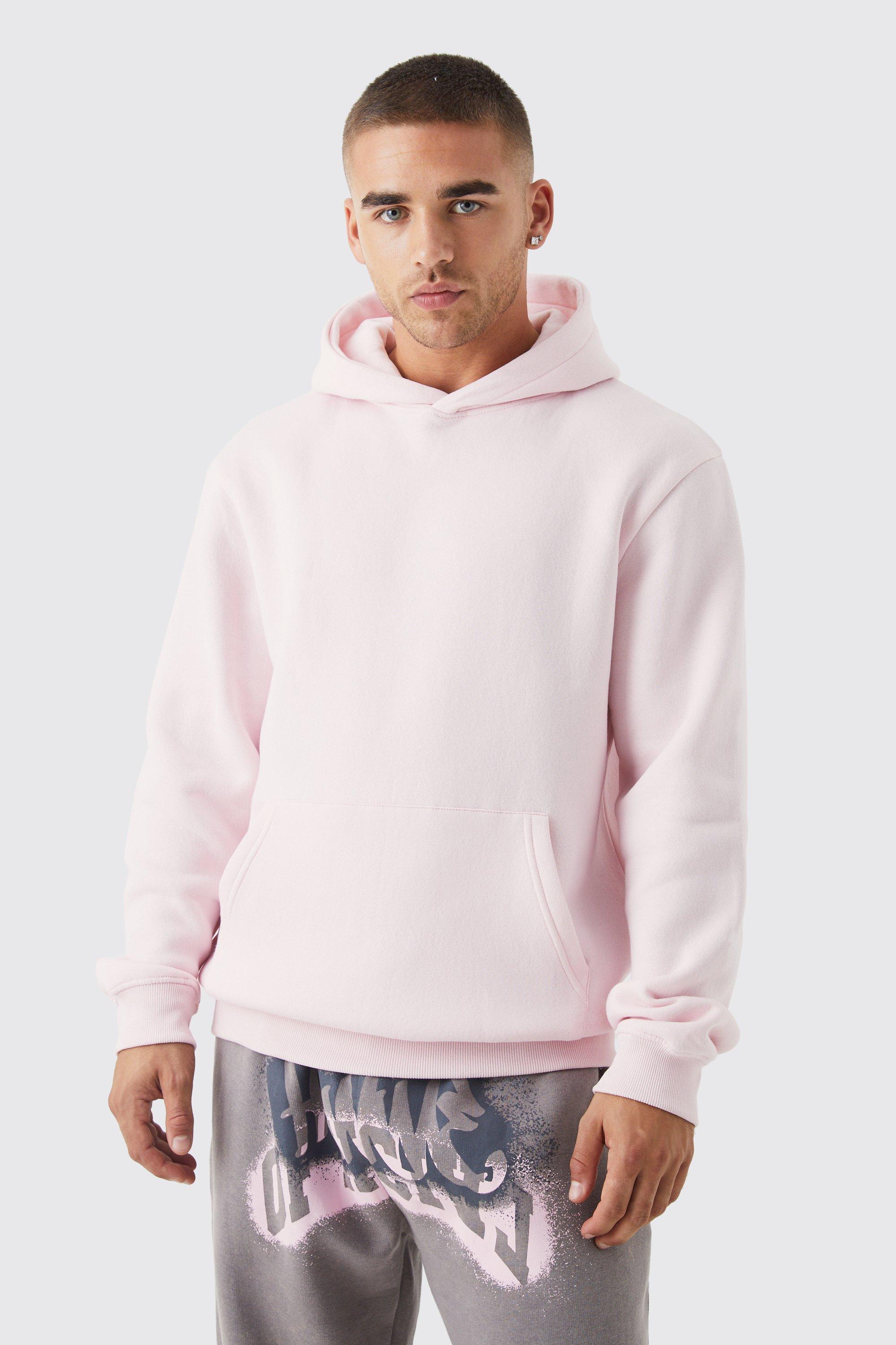 Boohooman pink hoodie clearance